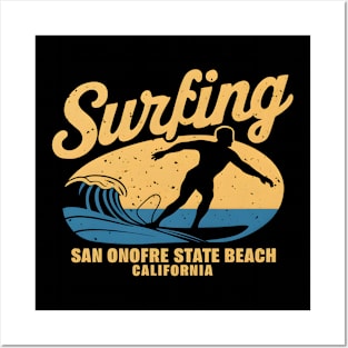 Surfing San Onofre State Beach California | Surfing Lovers Gifts Posters and Art